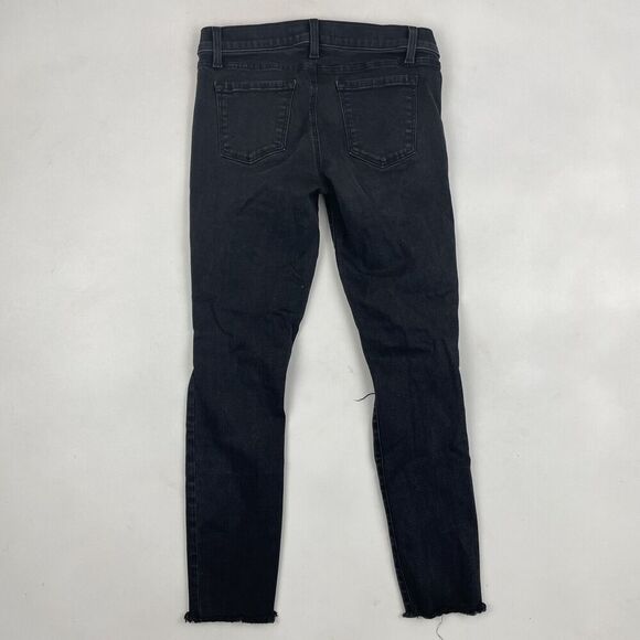 J Brand Black/Gray Denim Low Rise Distressed Crop Skinny Jeans Sz 26 Stretch - Picture 7 of 10